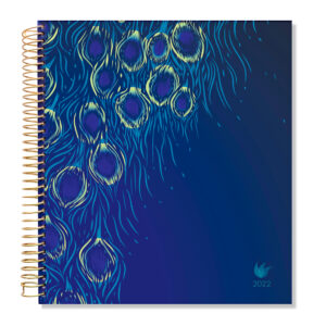 2022 (Jan-Dec) Dated Yearly Planner Hard Cover—Feathers