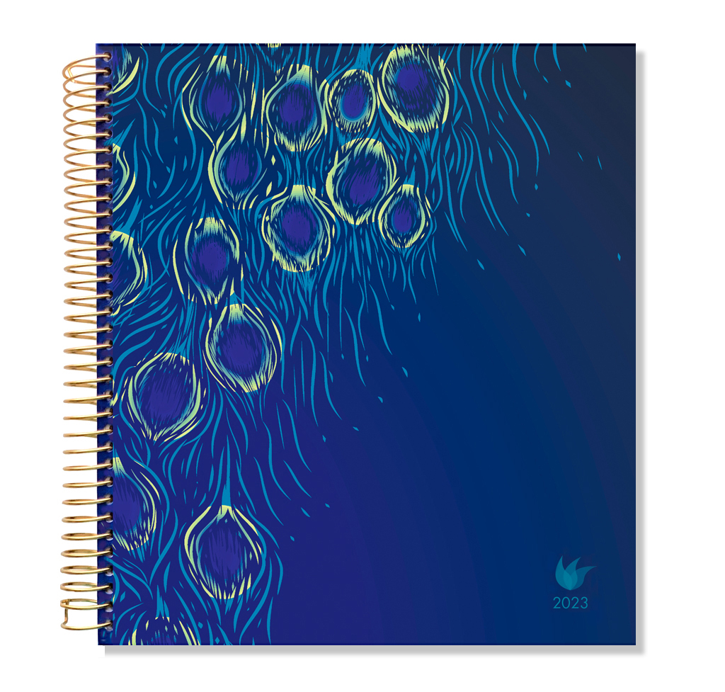 2023 (Jan-Dec) Dated Yearly Planner Hard Cover—Feathers