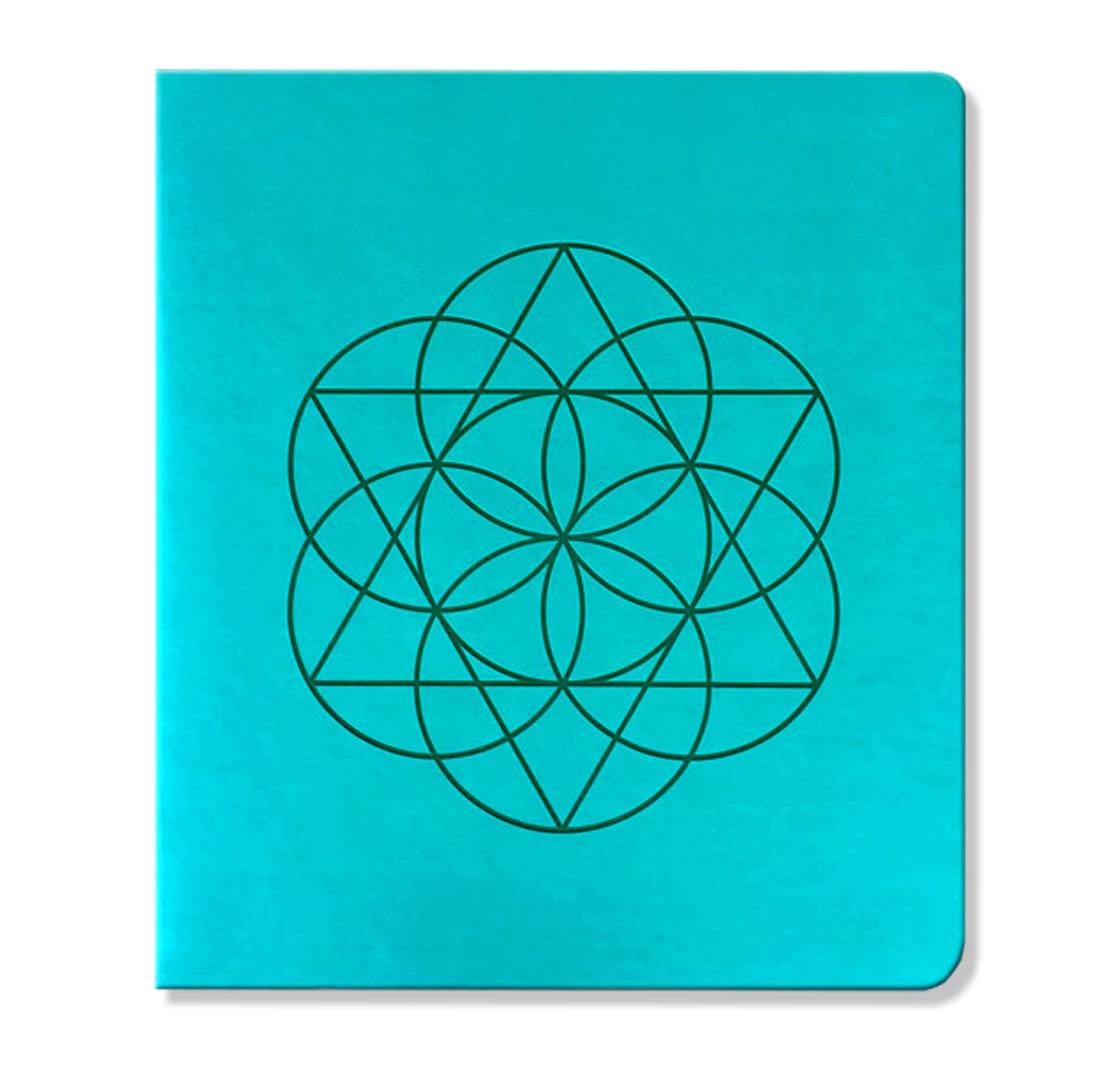 Undated Yearly Wellness & Goals Planner — Faux Leather Cyan